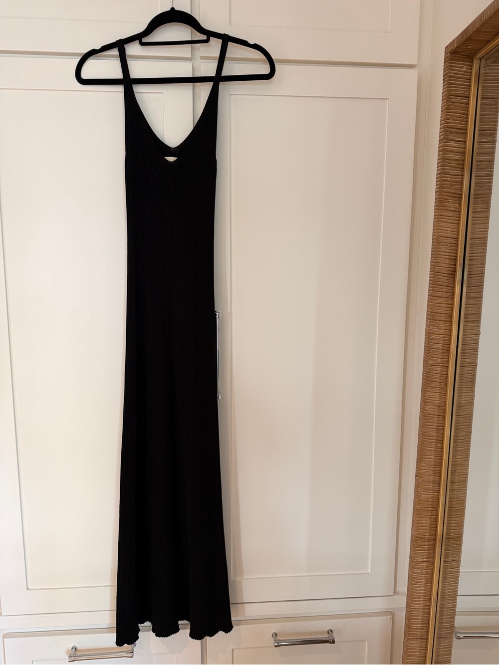 NWT LOULOU STUDIO Kara Ribbed Silk-Blend Dress BlackXS